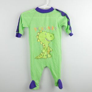 Vintage Wormser Stegosaurus Graphic Green and Purple Onesie 6 Months 6M